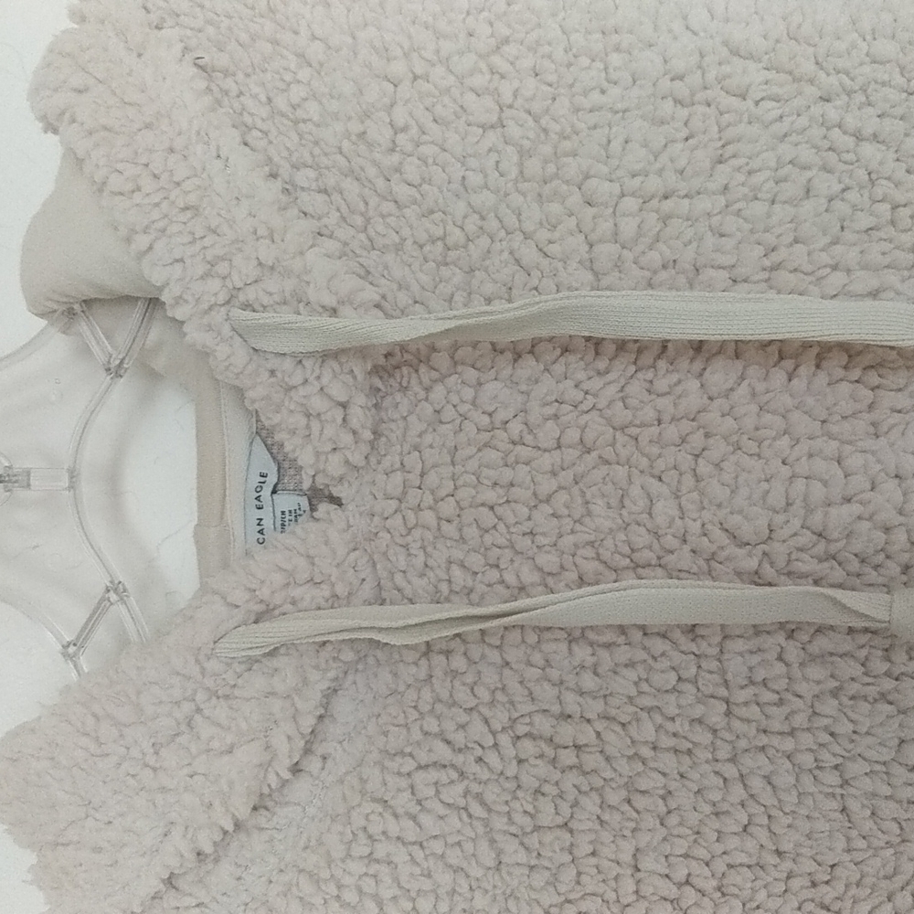 AMERICAN EAGLE Fuzzy Teddy Sherpa Hoodie - Picture 4 of 9